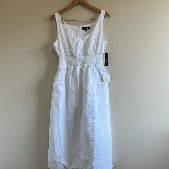 Lulu’s Simplicity is Best white sleeveless midi dress size Large - Picture 5 of 13